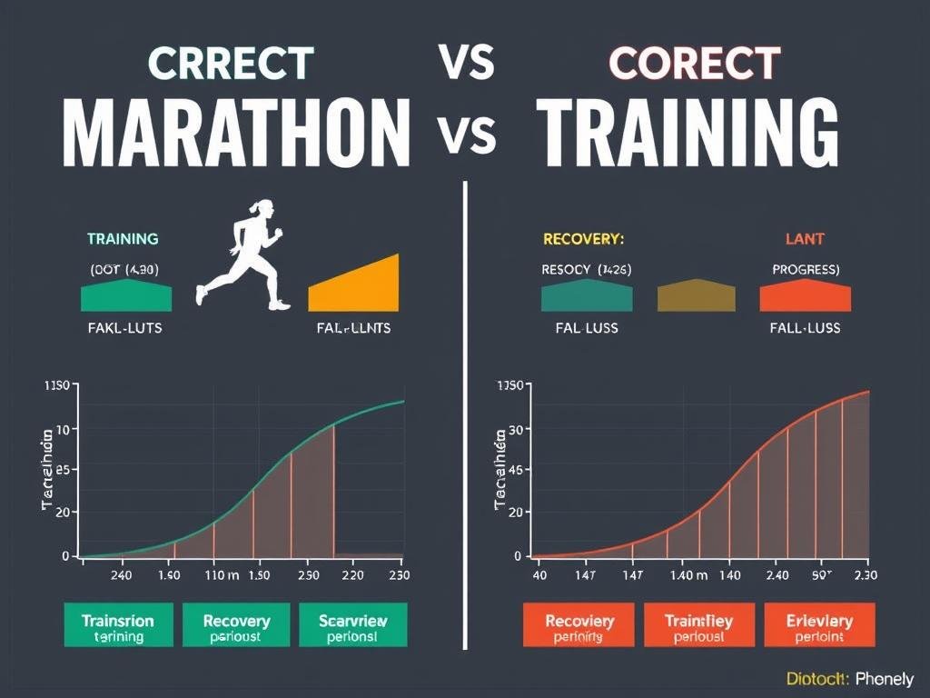 Grafik perbandingan pola latihan yang benar dan salah untuk pelari maraton Grafik perbandingan pola latihan yang benar dan salah untuk pelari maraton
